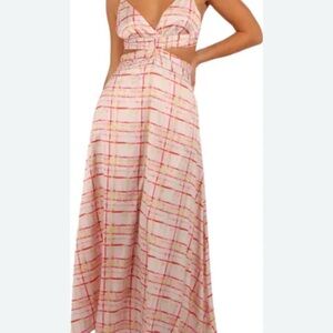 Petal & Pup Pink Plaid Backless Dress